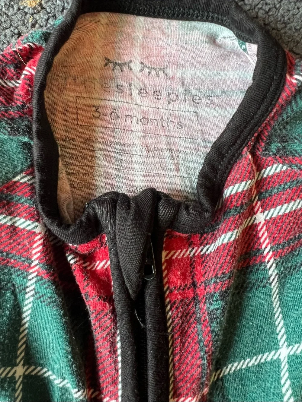 Little Sleepies Red & Green Plaid Footed One-Piece Pajama